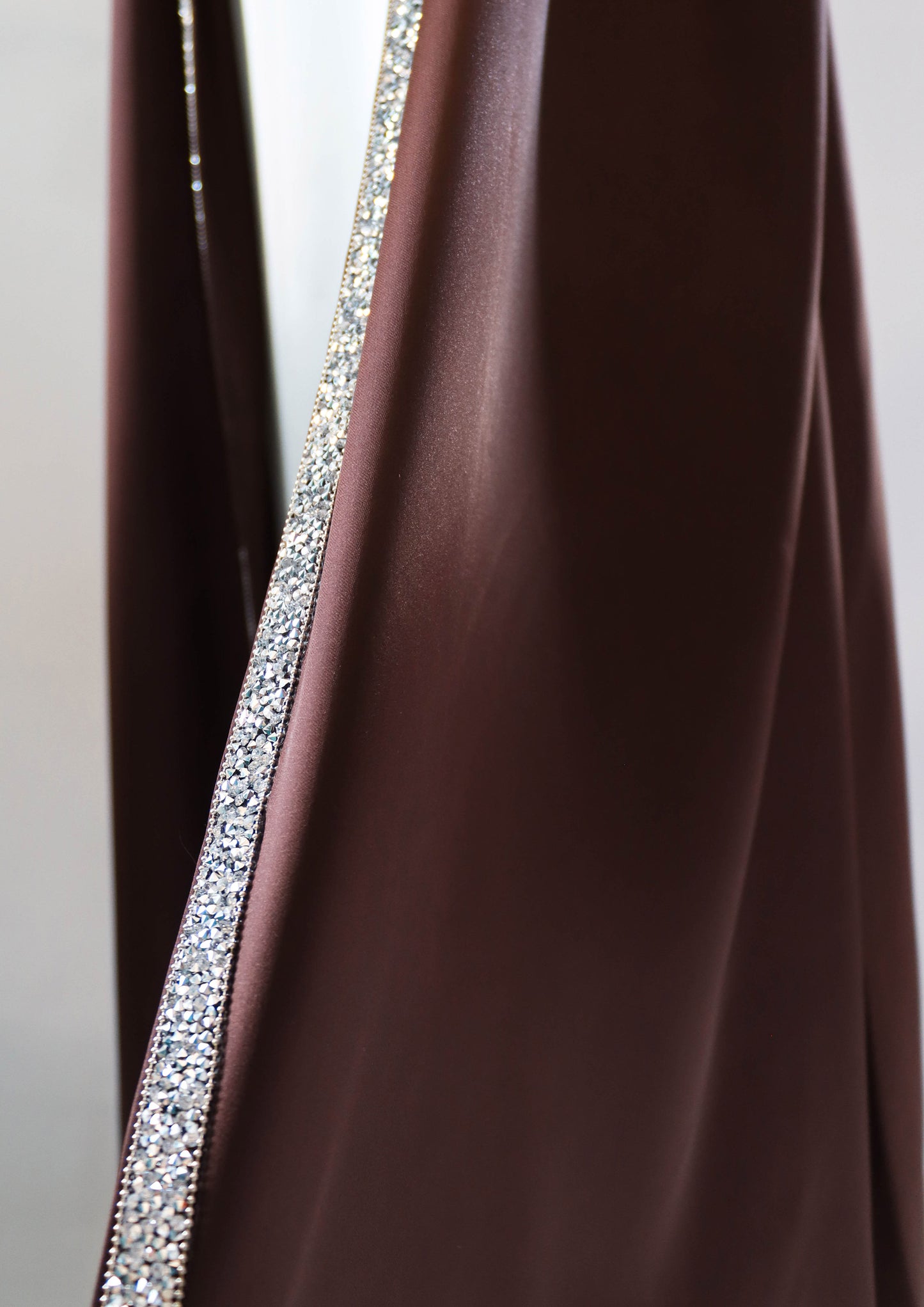 010 SATIN DIAMONDS OPEN ABAYA