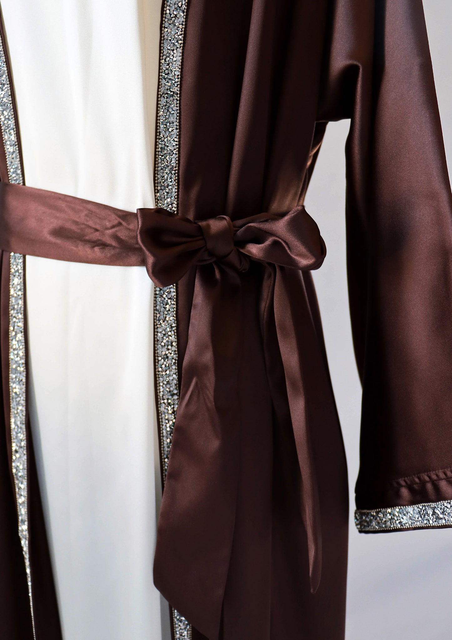 010 SATIN DIAMONDS OPEN ABAYA