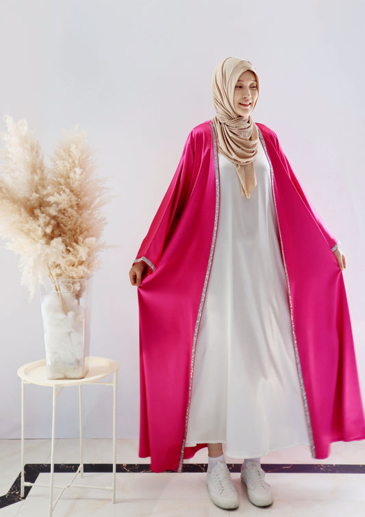 009 SATIN DIAMONDS OPEN ABAYA