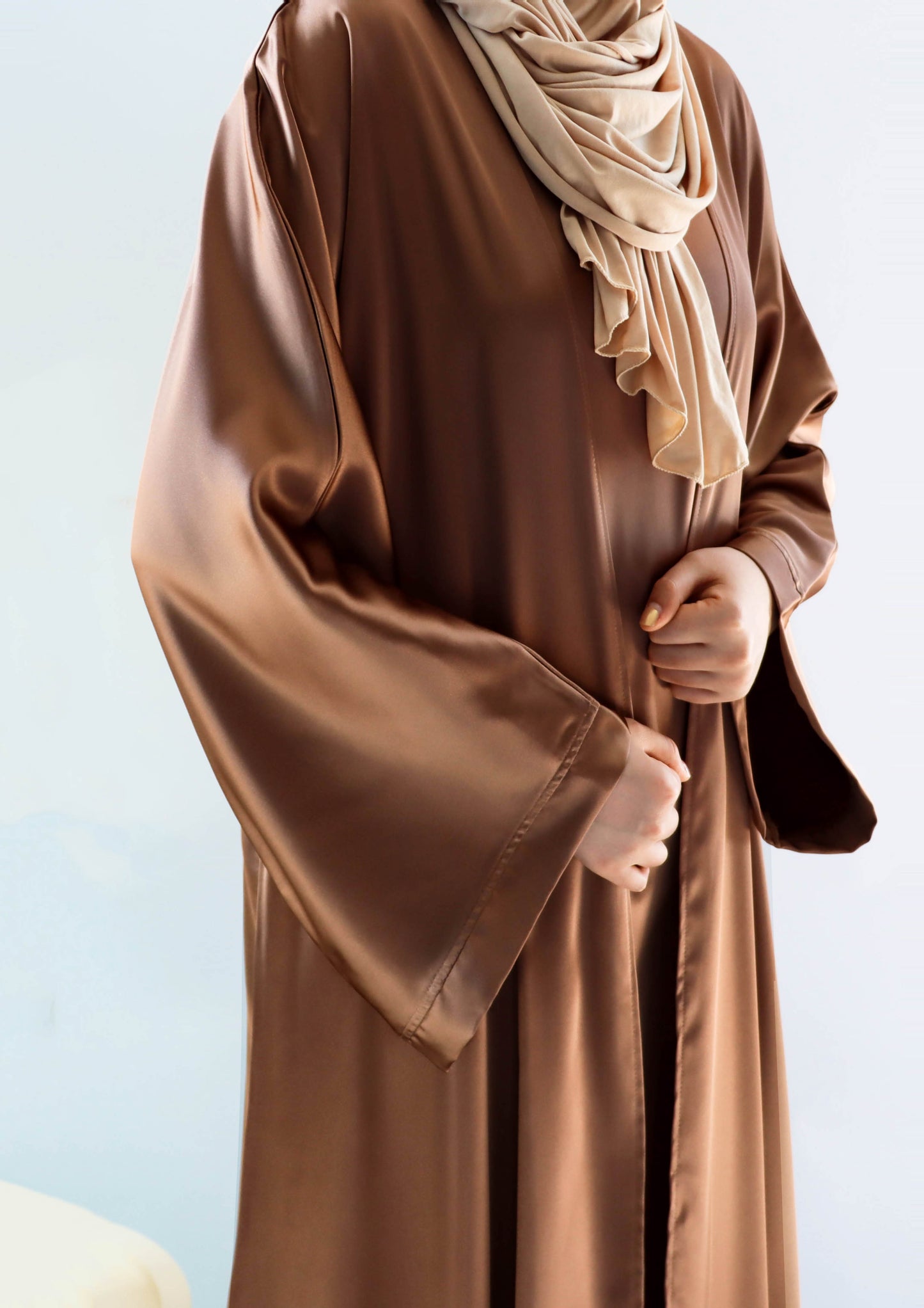 012 SATIN DIAMONDS OPEN ABAYA