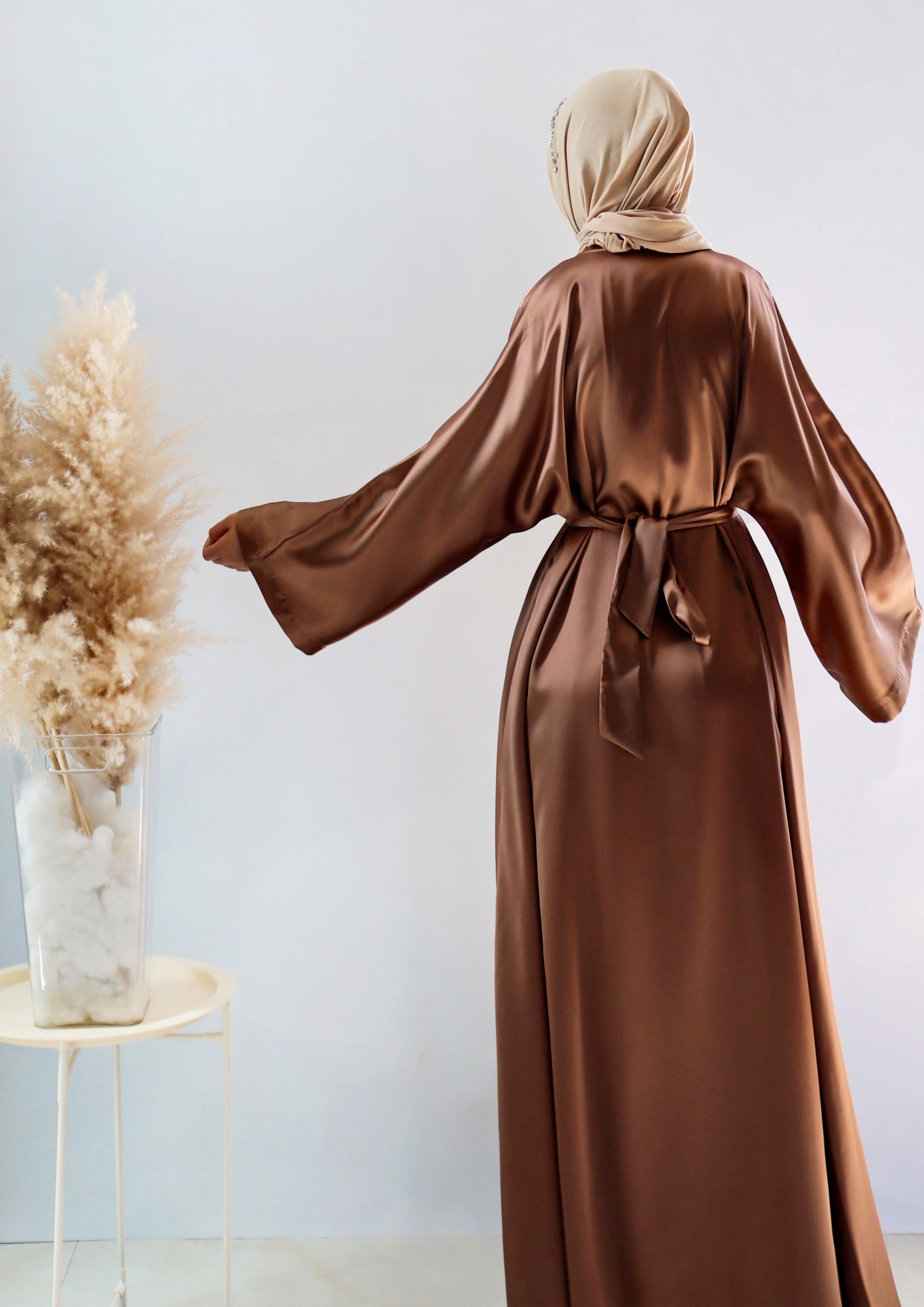 012 SATIN DIAMONDS OPEN ABAYA