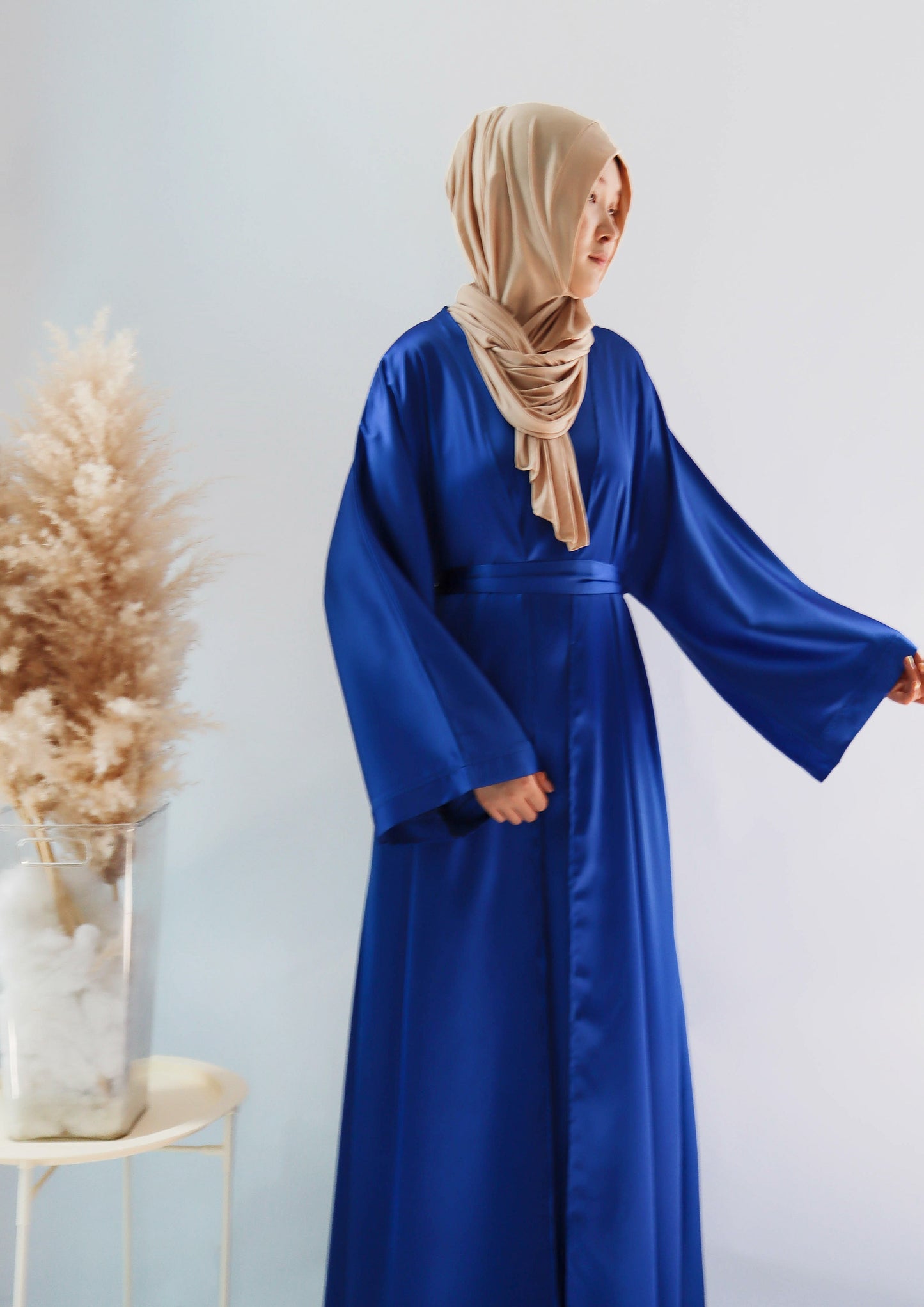 015 SATIN DIAMONDS OPEN ABAYA